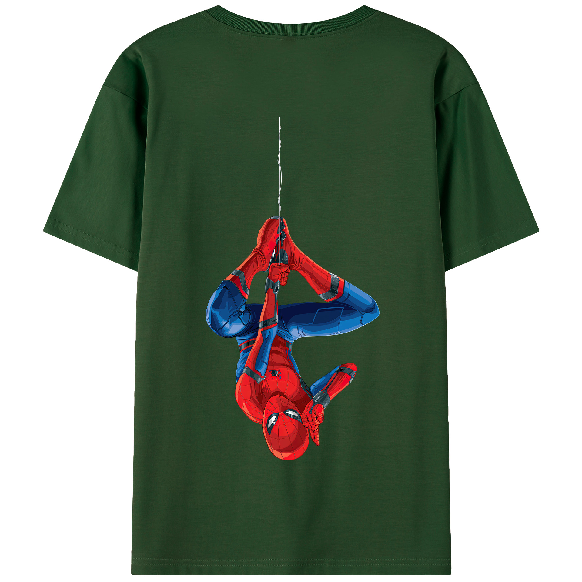 （画像用） Spider Man スパイダーマン 綿100％半袖Tシャツ（背面プリント）